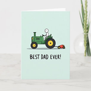 Grüner Traktor Väter Tag Karte