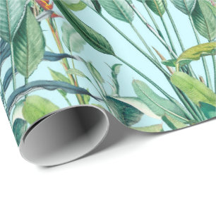 Grüner Tropischer Dschungel Banana Tree Strelitzia Geschenkpapier