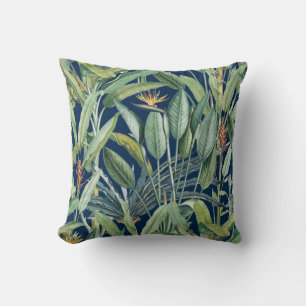 Grüner Tropischer Dschungel Banana Tree Strelitzia Kissen