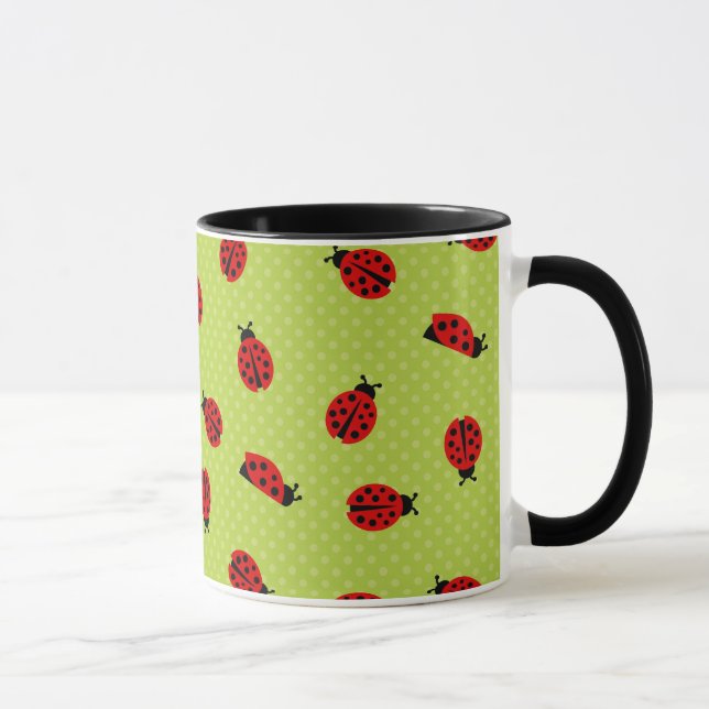 Grüner Tupfen-Marienkäfer Tasse (Rechts)