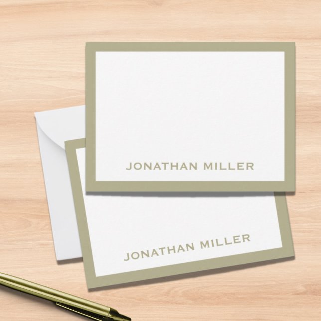 Grüner Typografischer Name Mitteilungskarte (Von Creator hochgeladen)