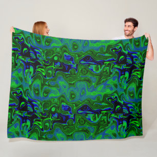 Grüner und Blauer Brandstein Fleecedecke