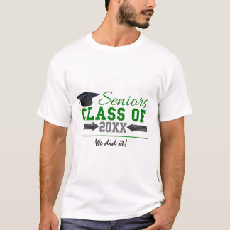 Grüner und grauer Abschluss T-Shirt