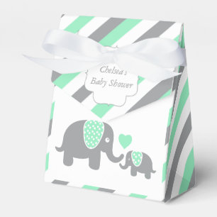 Grüner und grauer Streifen-Elefant Geschenkschachtel