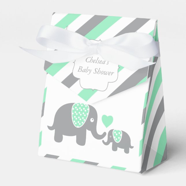 Grüner und grauer Streifen Geschenkschachtel (Vorderseite)
