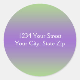 Grüner und Lila Umschlag Aufkleber mit Adresse