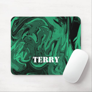 Grüner und schwarzer Marmor Mousepad