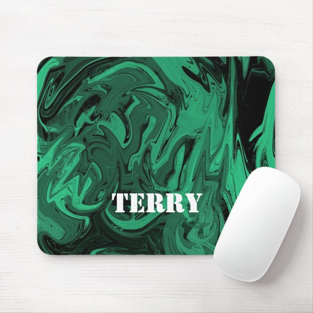 Grüner und schwarzer Marmor Mousepad (Mit Mouse)