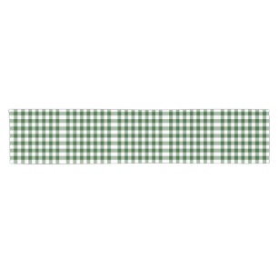 Grüner und weißer Gingham-Muster-Tabellen-Läufe Kurzer Tischläufer