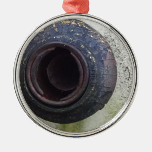 grüner und weißer Oldtimer-LKW Benzin Silbernes Ornament