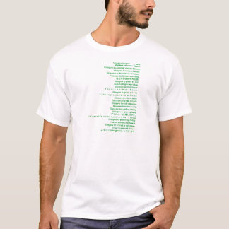 Grüner und weißer Polyglot T-Shirt