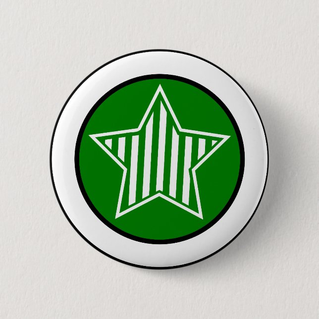 Grüner und weißer Stern-Knopf Button (Vorderseite)