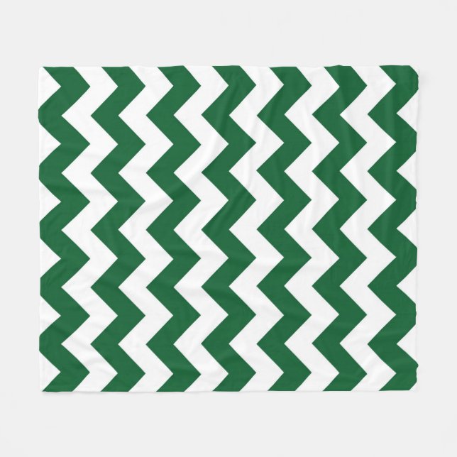 Grüner und weißer Zickzack Fleecedecke (Vorderseite (Horizontal))