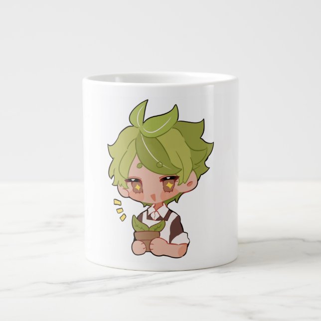 Grüner Unkraut-Keks Jumbo-Tasse (Vorderseite)