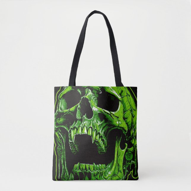 Grüner Vampirschädel Tasche (Vorderseite)