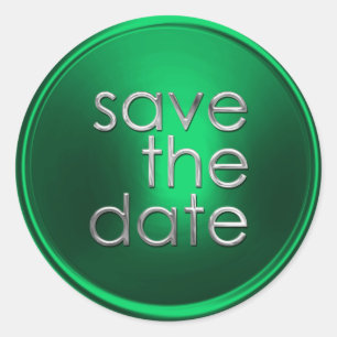 Grüner Versiegelung für Save-the-Date-Umschlag Runder Aufkleber