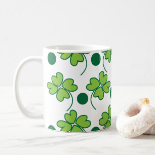 Grüner vierblättriger Kleeblatt St Patricks Day    Kaffeetasse