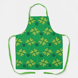 Grüner vierblättriger Kleeblatt St Patricks Day    Schürze