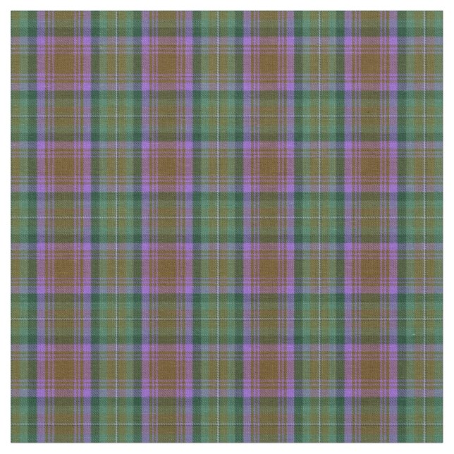 Grüner Violett Erde Tartan Kariert Stoff (Nahaufnahme)