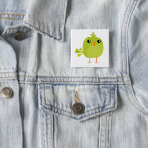Grüner Vogel Cartoon Button