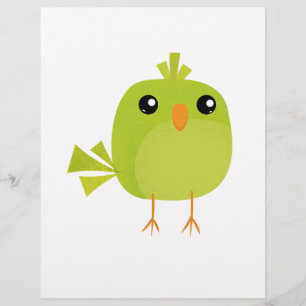 Grüner Vogel Cartoon Flyer