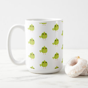 Grüner Vogel Cartoon Kaffeetasse