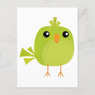 Grüner Vogel Cartoon Postkarte