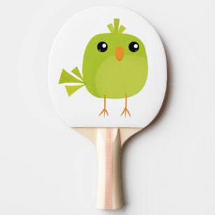 Grüner Vogel Cartoon   Tischtennis Schläger