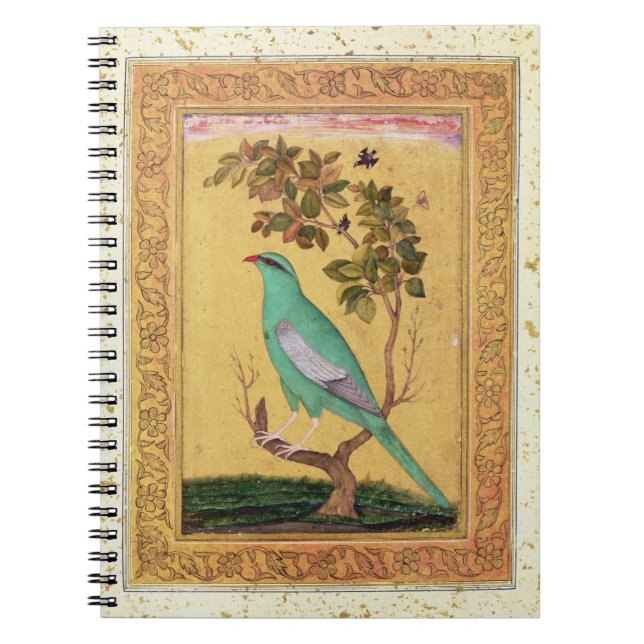 Grüner Vogel, Mughal (Gouache auf Papier) Notizblock (Vorderseite)