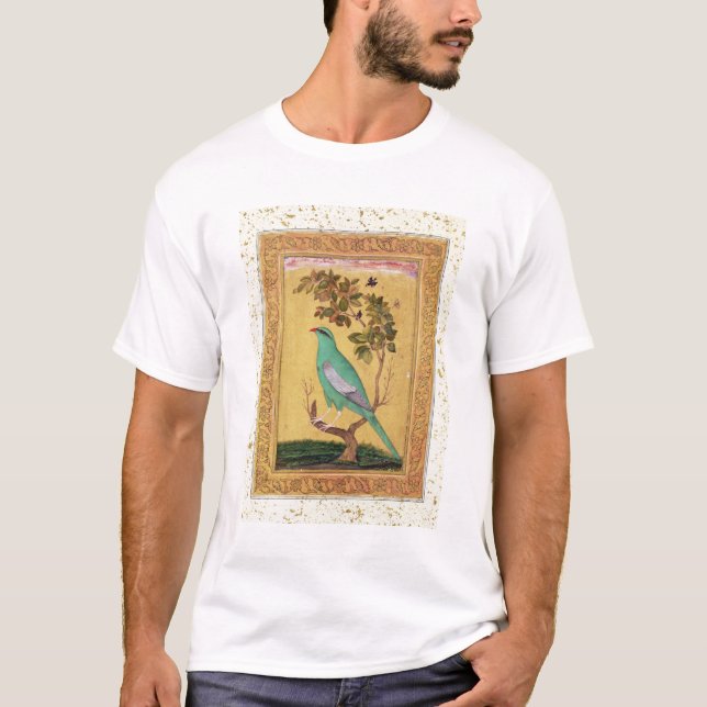 Grüner Vogel, Mughal (Gouache auf Papier) T-Shirt (Vorderseite)