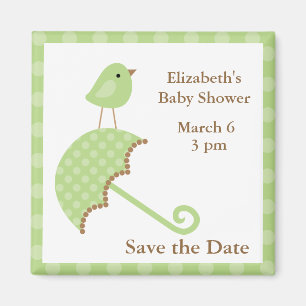 Grüner Vogel und Regenschirm Magnet