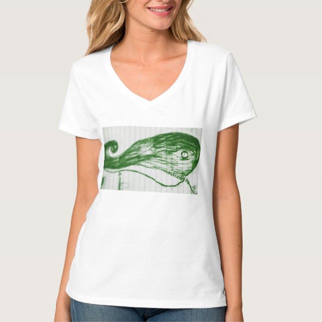 grüner Wal Zeichnung Manga Anime Cartoon T-Shirt (Vorderseite)