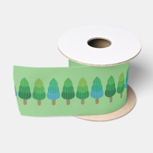 Grüner Wald Bäume Thunder_Cove Satinband