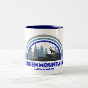 Grüner Wald Regenbogen Hirsch Zweifarbige Tasse