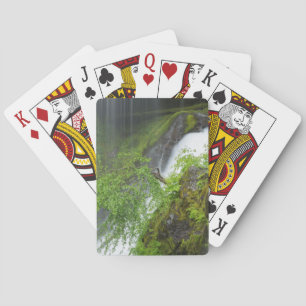 Grüner Wasserfall Landschaftlich Spielkarten