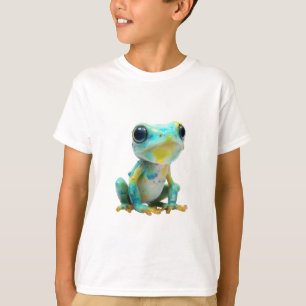 Grüner Wasserfarben-Großaugen-Laubfrosch für Kinde T-Shirt