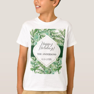Grüner Wasserfarbenwald T-Shirt