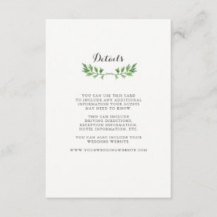 Grüner Watercolor-botanische Begleitkarte