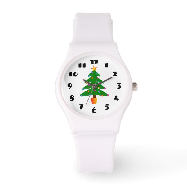 Grüner Weihnachtsbaum Armbanduhr (Vorderseite)