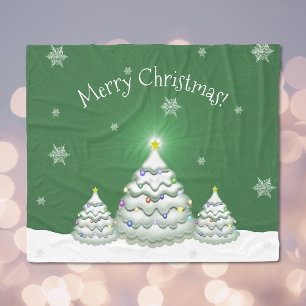Grüner Weihnachtsbaum Blanket Fleecedecke