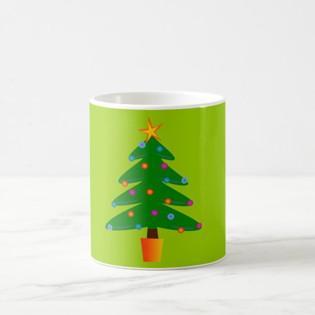 Grüner Weihnachtsbaum Kaffeetasse (Mittel)