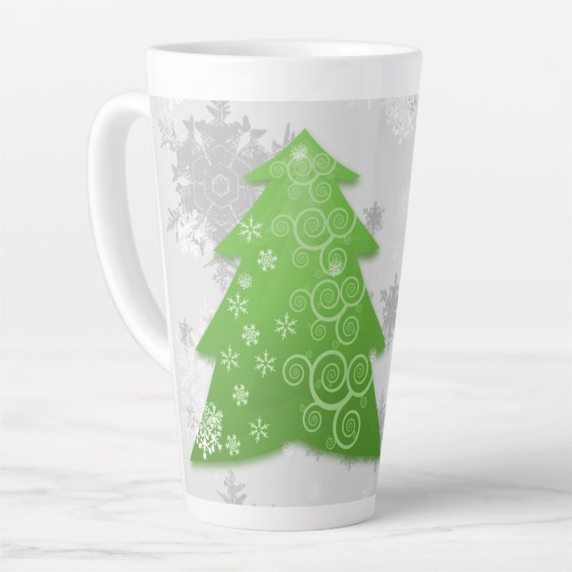Grüner Weihnachtsbaum Latte Tasse (Linke Ecke)