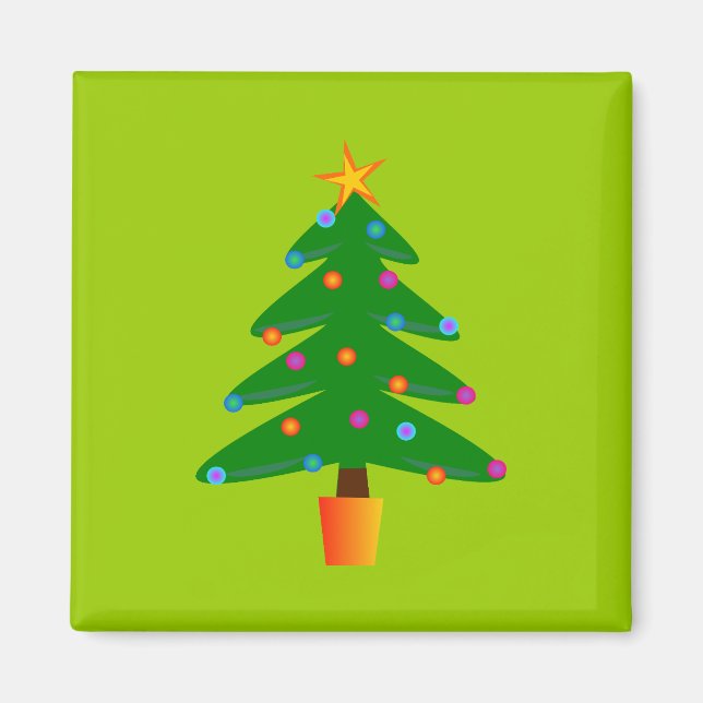 Grüner Weihnachtsbaum Magnet (Vorne)
