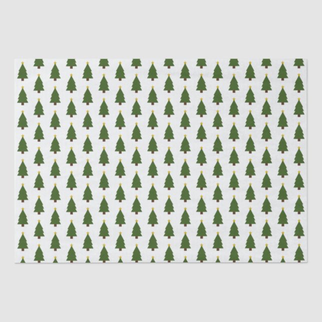 Grüner Weihnachtsbaum und Goldener Stern Seidenpapier (Vorderseite)