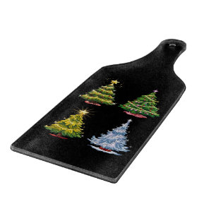 Grüner Weihnachtsbaum Weihnachtsferien Winter Schneidebrett