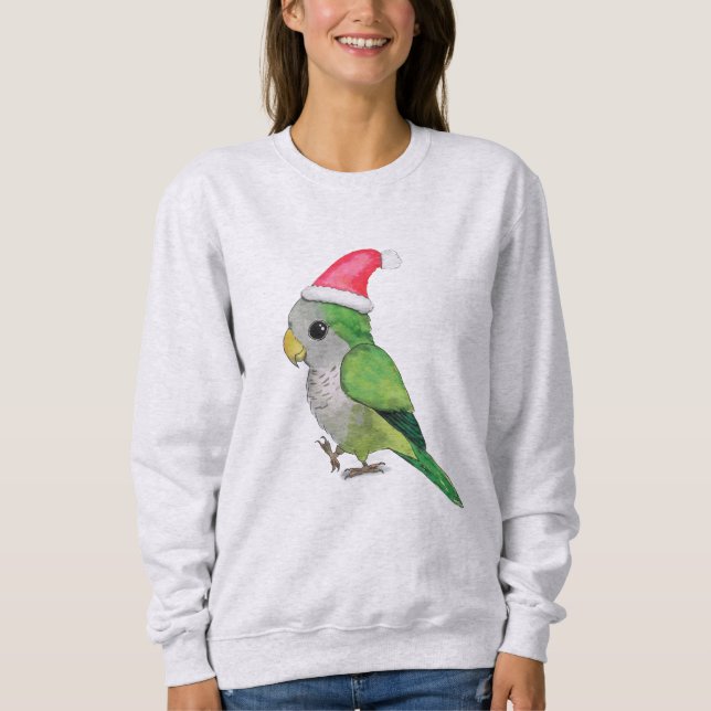 Grüner Weihnachtspapagei Sweatshirt (Vorderseite)