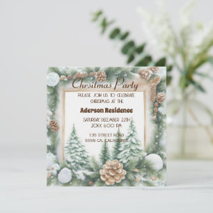 Grüner Weihnachtsrahmen - Hintergrund Einladung