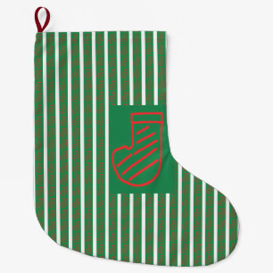 Grüner Weihnachtsstrumpf auf Grün Großer Weihnachtsstrumpf