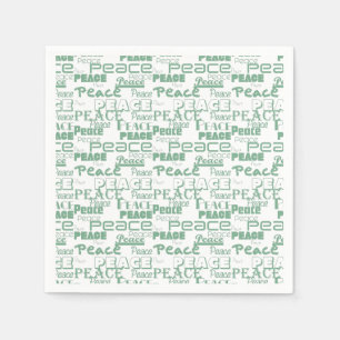 Grüner weißer Inspirationsfrieden Serviette