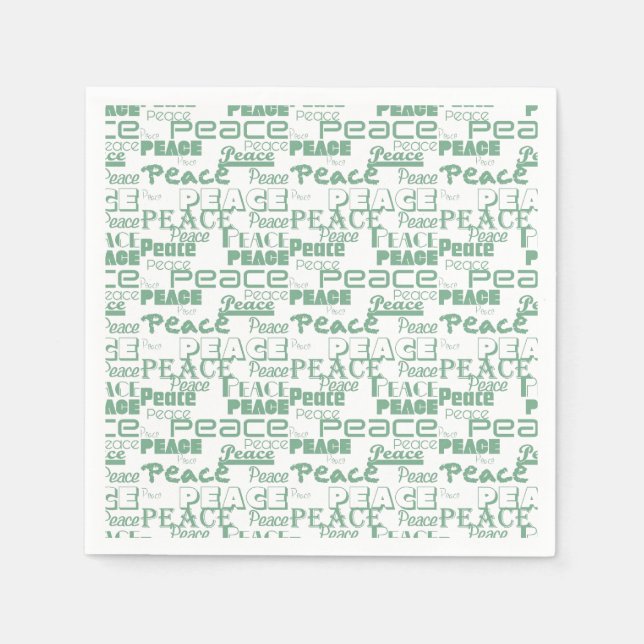 Grüner weißer Inspirationsfrieden Serviette (Vorderseite)